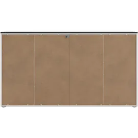 manjana möbel Manjana Kommode 180 x 40 x 99,8 cm Pastellweiß/Schwarz