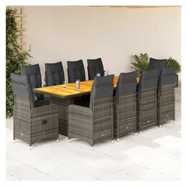 vidaXL Garten-Bistro-Set 11-tlg. Grau