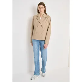 Cecil CECIL, Damen, Gr. XL (44), beige (crispy camel), Web, Obermaterial: 100% Baumwolle. Futter: 100% Polyester, unifarben, lässig geschnitten hüftlang, V-Ausschnitt, Jacken Outdoorjacke, mit Reverskragen