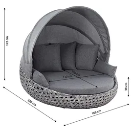 Dehner Sunlounger Miami Gartenmöbel grau/weiß