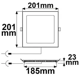 ISOLED Downlight 15W eckig weiß
