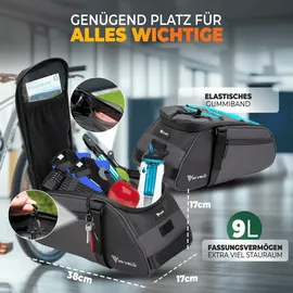 MIVELO 3in1 Gepäckträgertasche grau/silber