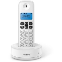 Philips D1611 W/34 – Schnurloses Festnetztelefon (Hintergrundbeleuchtung, HQ-Sound, bis zu 4 Mobilteile, 50 Fragen, reduzierter Verbrauch von Eco, Anruferkennung, Reichweite 50 – 300 m
