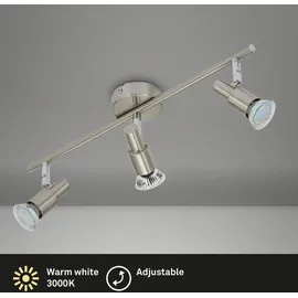 Brilo LED Deckenleuchte Spotleuchte dreh-& schwenkbar 3xGU10 9W Matt-Nickel Briloner - Silber