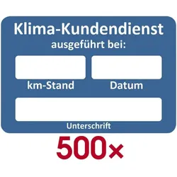 EICHNER 2 Rollen je 250 Kundendienst-Aufkleber »Klima-Kundendienst« blau, 6x4 cm