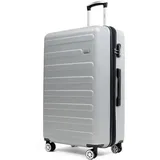 Easy Move ABS Hartschalenkoffer - Reisekoffer mit 360° Rädern, Zahlen-Schloss -, Hartschalenkoffer, Luggage, Trolley Koffer (Silver Gray, XL 74cm)