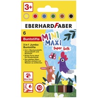 EBERHARD FABER Jumbo MiniMaxi 3in1 Buntstifte farbsortiert, 6
