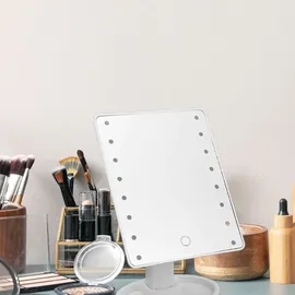 Retoo Kosmetikspiegel LED Licht Tischspiegel Beleuchtet Make-Up Spiegel Beleuchtung Schminkspiegel Hollywood Retoo - Weiß