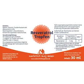 natürlich lang leben Resveratrol Tropfen 30 ml