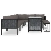 vidaXL Garten-Lounge-Set anthrazit