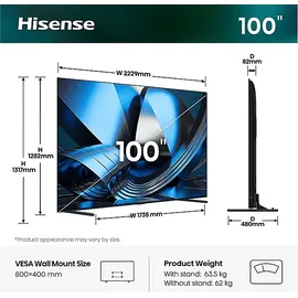 Hisense 100U7DSE 100" ULED MiniLED 4K Smart TV