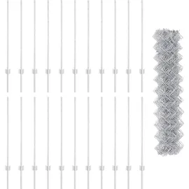 vidaXL Zaun 25 x 1 m Silber/Verzinkt