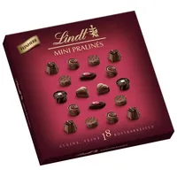 Lindt Mini Pralinen Feinherb, 18 Stück, 6 verschiedene Sorten, mit Alkohol, 90 g