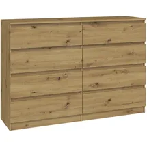 home collective Kommode, Eiche Artisan, Holz, 8 Schubladen, 140x97x40 cm, Wohnzimmer, Kommoden & Sideboards, Kommoden