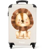 NoBoringSuitcases.com Handgepäck 55x40x20 cm Kinderkoffer Tiere: Löwe, - Bunt