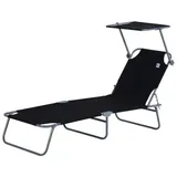 Outsunny Sonnenliege 187 x 58 x 27 cm Schwarz