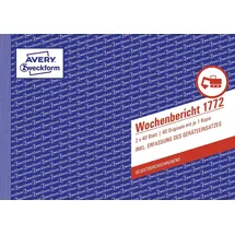 Avery Zweckform Formularbuch Wochenbericht DIN A5 quer Gelb/Weiß