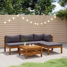 vidaXL Garten-Lounge-Set 5-tlg. grau Akazie