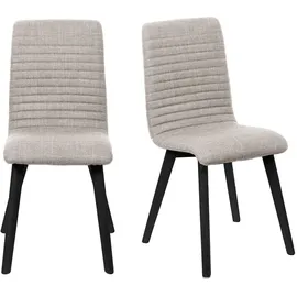 Home Affaire »Arosa Esszimmerstuhl, Polsterstuhl, Küchenstuhl, Speisestuhl, Essstuhl« (Set) 2 Stk.2er-Set, Beine aus Massivholz Eiche oder Buche, mit gestepptem Stoff