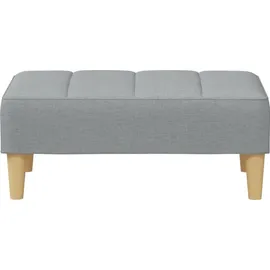 vidaXL Schlafsofa 2-Sitzer mit Fußhocker Hellgrau Stoff