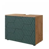 Vicco Waschbeckenunterschrank Irma Eiche Grün 80 x 59 cm 2 Schubladen Badezimmer,