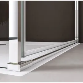 doporro Ravenna36k Eckdusche mit Pendeltür 90 x 80 cm silber Klarglas inkl. Duschtasse