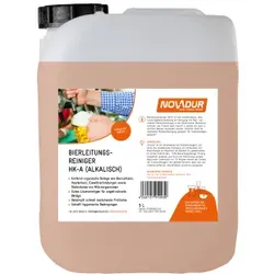 NOVADUR Bierleitungsreiniger HK-A, alkalisch, Alkalische Lösung zur Reinigung von Bier- und anderen Getränkeleitungen, 5 Liter - Kanister