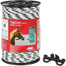 AKO Weidezaunseil Topline Plus Tricond Weiß/schwarz 6 Mm, 0,429 Ohm/m, 200 M