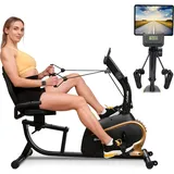 Hop-Sport Liegeergometer für zu Hause HS-045L, Sitzergometer mit Magnetbremse & 10 verstellbaren Widerstandsstufen - Heimtrainer mit Pulssensoren