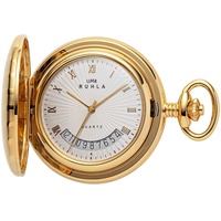 UMR RUHLA Taschenuhr TU-8836, Quarz, Edelstahl, Gold, Sprungdeckel