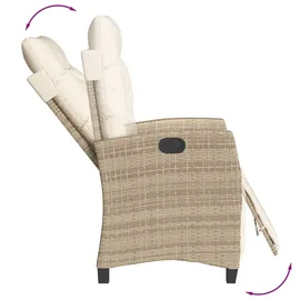 vidaXL Gartensessel mit Fußteil 58,5 x 69,7 x 34,4 cm beige 2 St.