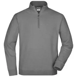 Zip Sweatpullover JN352, sport-grau, Größe L - grau - L