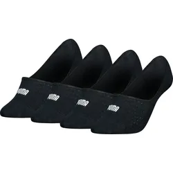 Füßlinge PUMA "PUMA WOMEN MESH FOOTIE 4P ECOM", Damen, Gr. 39-42, schwarz, Baumwollmischung, normal, Socken, Logo vorn, unsichtbar in Sneakern