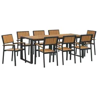 VidaXL Gartentisch 200 x 90 x 75 cm Schwarz/Braun