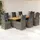 vidaXL Garten-Bistro-Set 9-tlg. Grau