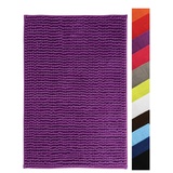 MSV Badteppich Badvorleger Duschvorleger Chenille Hochflor Badematte 40x60 cm – Violett/Lila