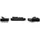 Salottini 3-2-1 Garnitur Leder 3-Sitzer + 2-Sitzer + Sessel Schwarz