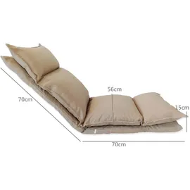 Mobili Rebecca Meditationsstuhl Polyester 56 x 135 x 70 cm Beige verstellbare Rückenlehne