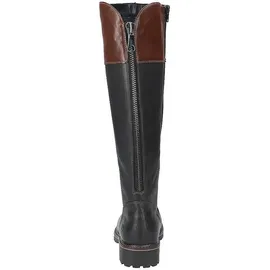REMONTE Hochschaftstiefel - Nachtschwarz / Braun Glattleder Größe: 40 Normal - Schwarz