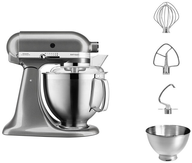 Preisvergleich Produktbild KitchenAid ARTISAN 4,8-L-Küchenmaschine 5KSM185PSEMS Medaillon Silber