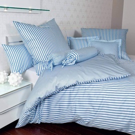 JANINE Design Streifen-Bettwäsche modern Classic hellblau Kissenbezug einzeln 40x60 cm