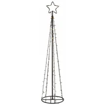 Bonetti LED Baum Weihnachtsdeko Kunststoff/Metall H:180cm Ø:40cm inkl. IP44 Netzadapter schwarz