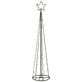 Bonetti LED Baum Weihnachtsdeko Kunststoff/Metall H:180cm Ø:40cm inkl. IP44 Netzadapter schwarz
