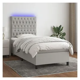 vidaXL Boxspringbett 100 x 200 cm Hellgrau