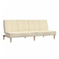 vidaXL Sofa Schlafsofa 2-Sitzer Creme Stoff