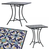 Mosaik Mosaiktisch Gartentisch quadratisch Bistro Eisenramen elegant - Bunt