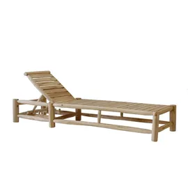Möbilia Liege 200 x 80 x 44 cm Natur – Weiß