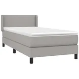 vidaXL Boxspringbett mit Matratze Hellgrau 100x200 cm Stoff