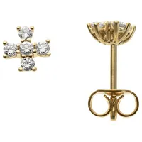 Firetti Paar Ohrstecker »Schmuck Geschenk Gold 585 Ohrschmuck Kreuz«, mit Brillant - Krappenfassung 35200146-0 gelbgoldfarben 0,25 ct P2 = erkennbare Einschlüsse,