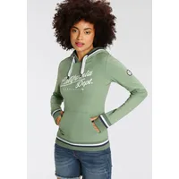 KangaROOS Kapuzensweatshirt KANGAROOS, Damen, Gr. 48/50, grün, Interlock, Obermaterial: 100% Baumwolle.